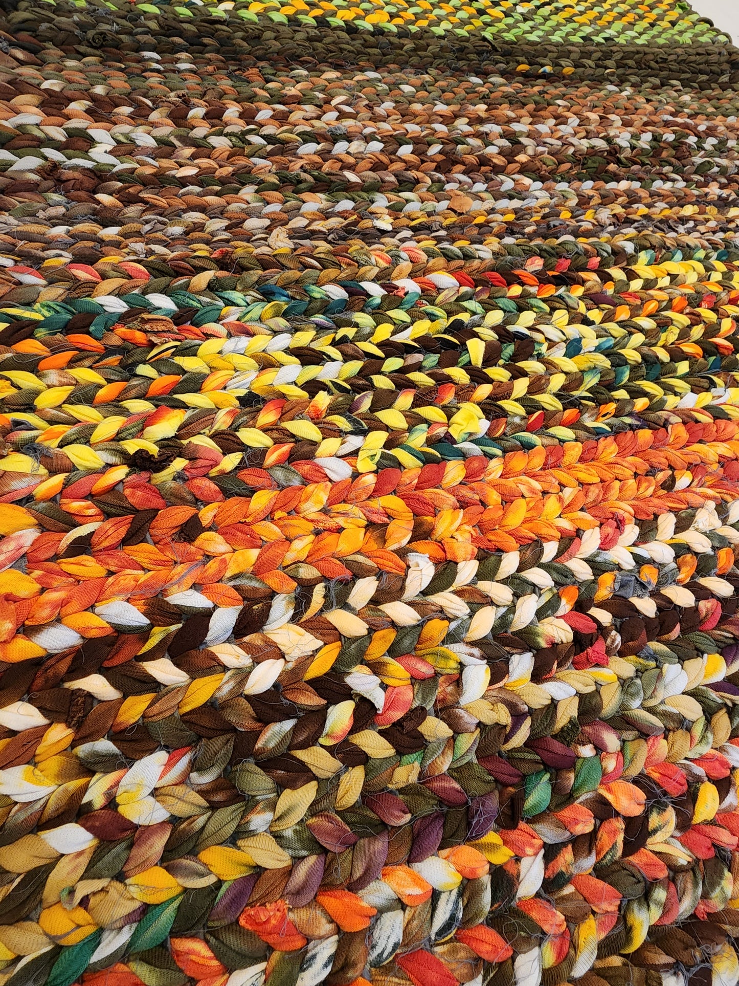 Twined T-Shirt Rug, Made with Hand Dyed shirts.