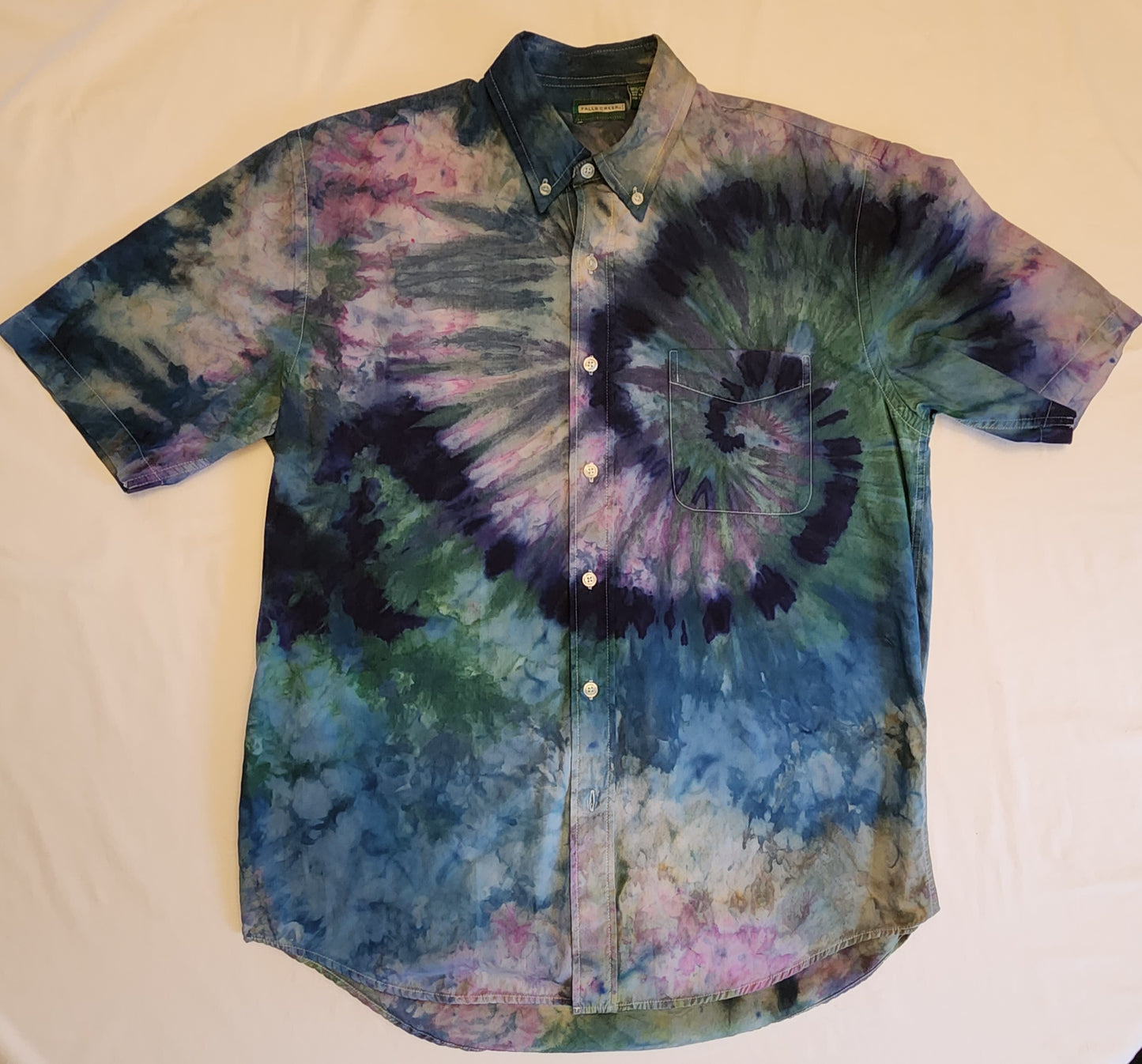 Hand Dyed, Button-down Short Sleeve Shirt