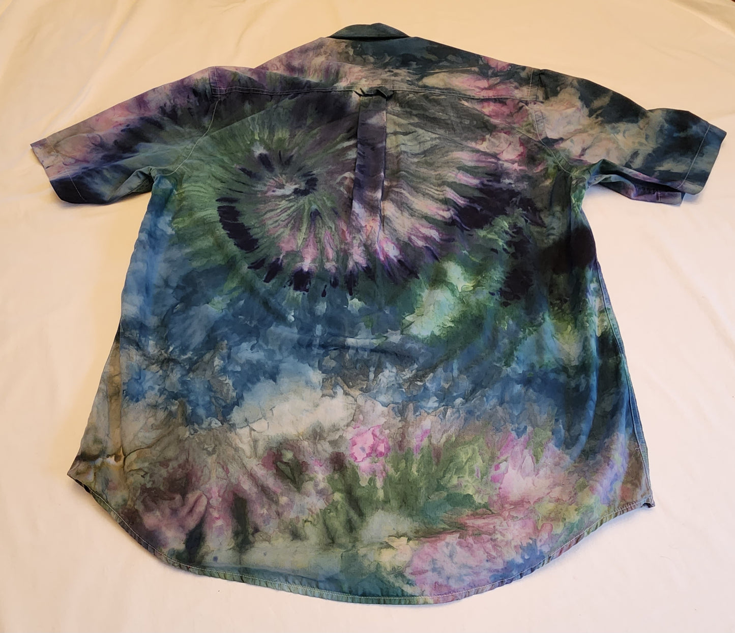 Hand Dyed, Button-down Short Sleeve Shirt