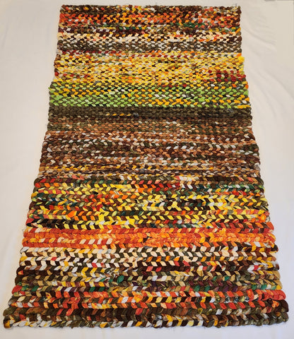 Twined T-Shirt Rug, Made with Hand Dyed shirts.