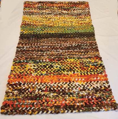 Twined T-Shirt Rug, Made with Hand Dyed shirts.