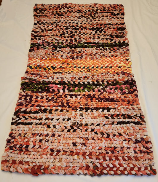 Twined T-Shirt Rug, made with Hand Dyed shirts.