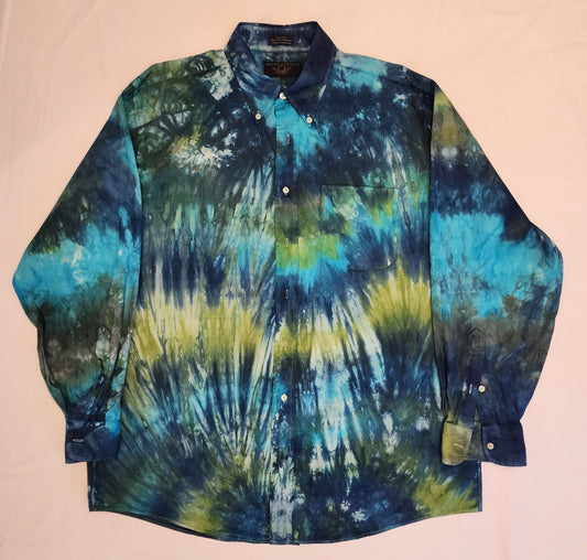 Hand Dyed, Long Sleeve Button-down Shirt