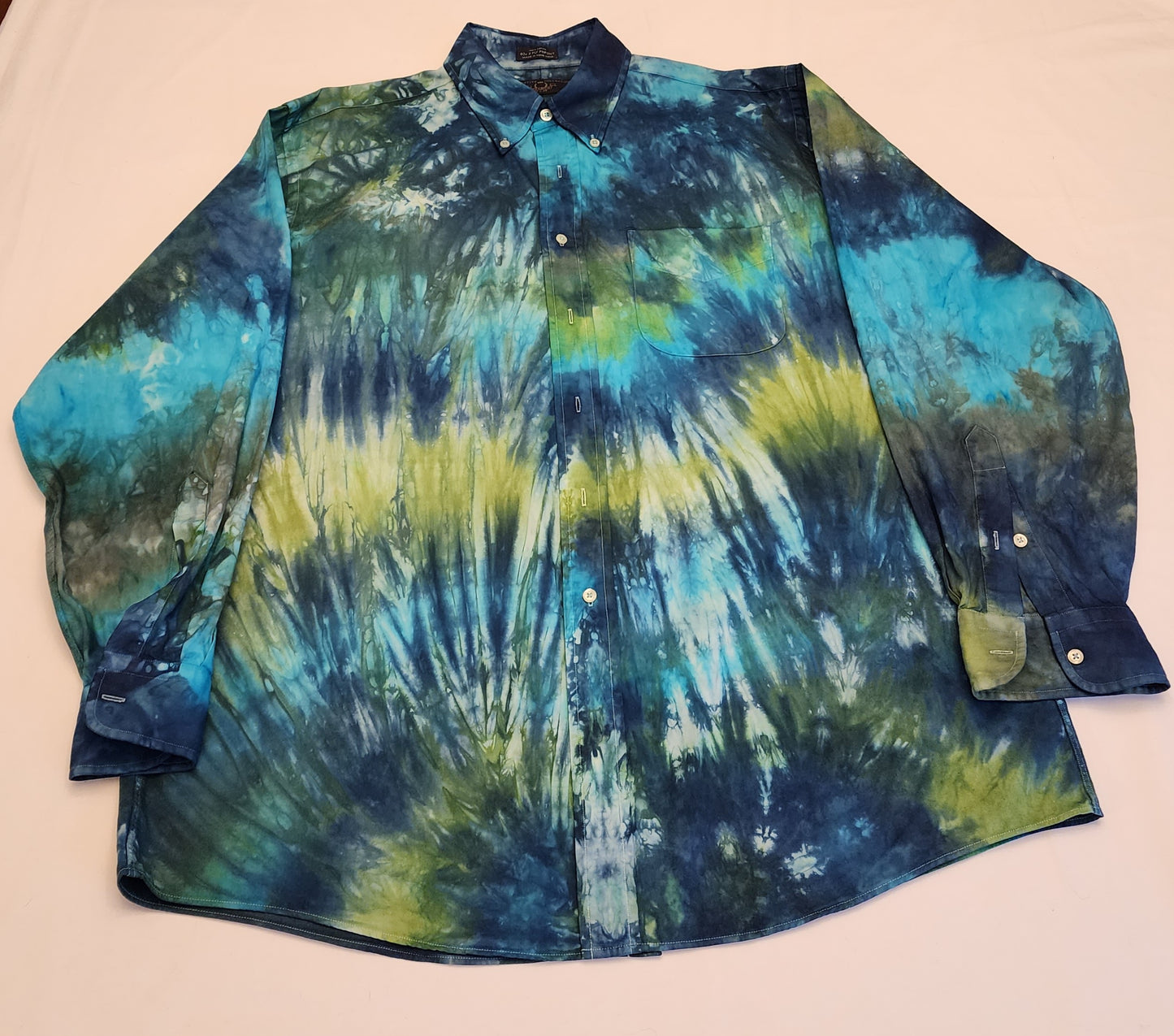 Hand Dyed, Long Sleeve Button-down Shirt