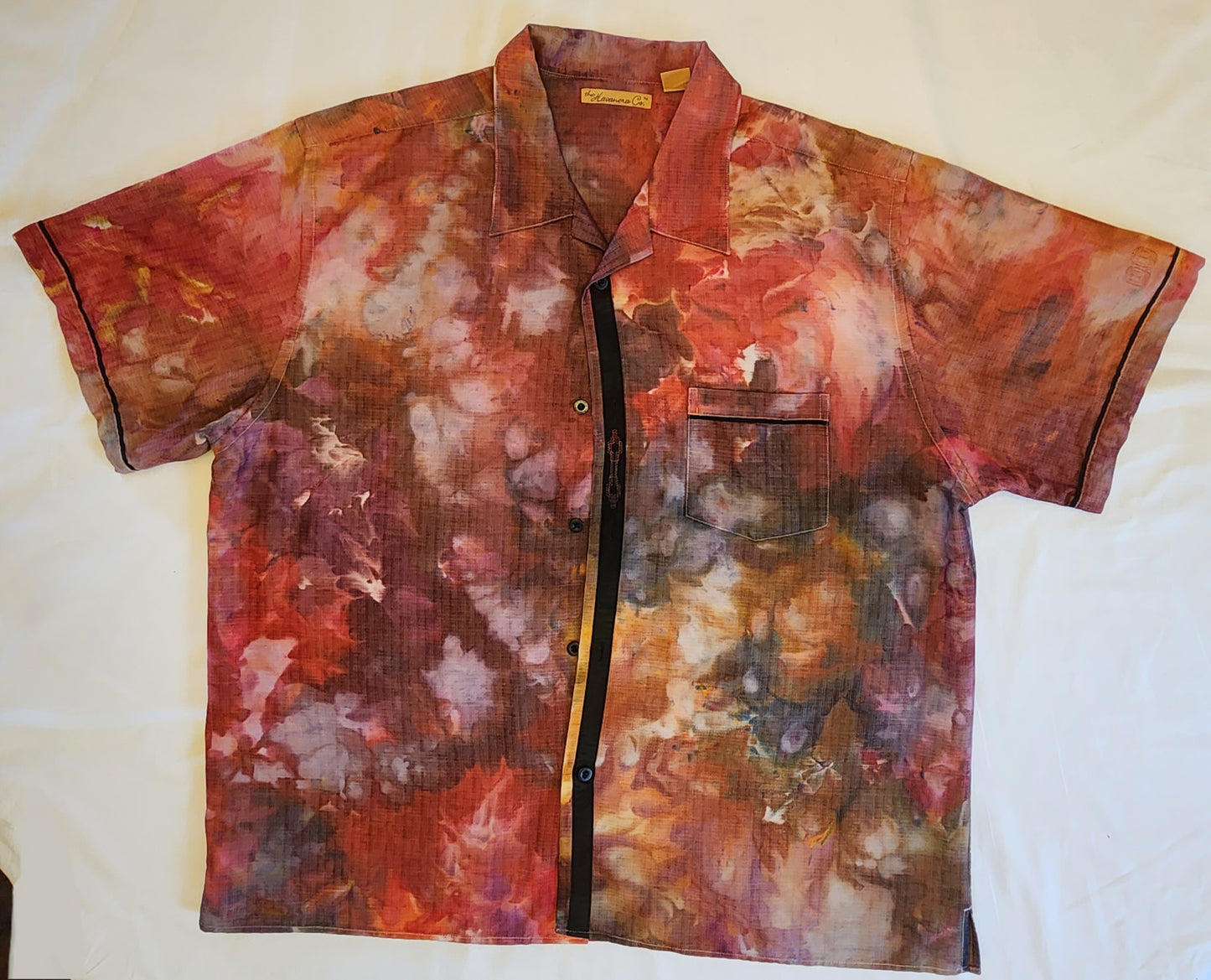 Hand Dyed , Button-down Short Sleeve Shirt