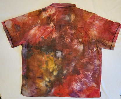 Hand Dyed , Button-down Short Sleeve Shirt