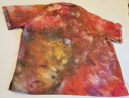 Hand Dyed , Button-down Short Sleeve Shirt